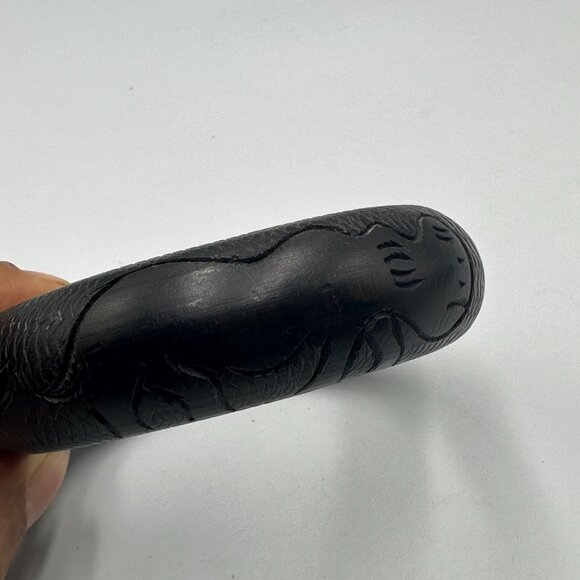 3/$30 Wood Bangle Bracelet Lot Carved Rhino Animal Design Dark Brown Wooden - Picture 7 of 11